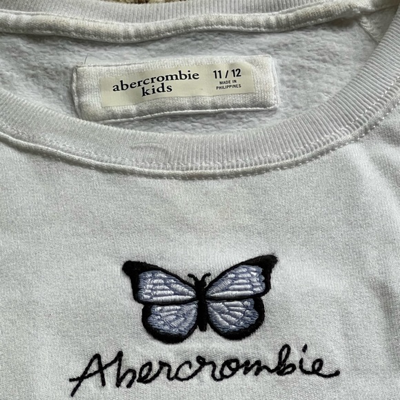Abercrombie White and Blue Sweatshirt Size 9/10 - Picture 4 of 4